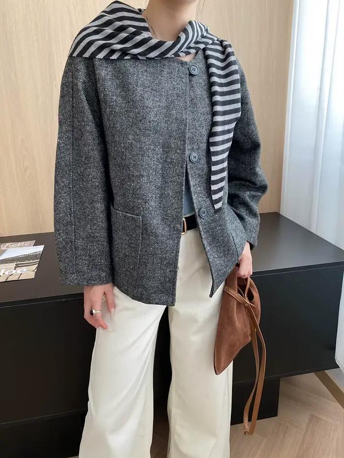 Manteau en laine grossière pour femmes