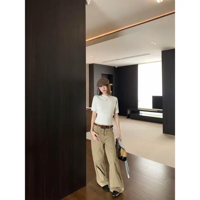 Pull tricoté pour femme à manches mi-longues
