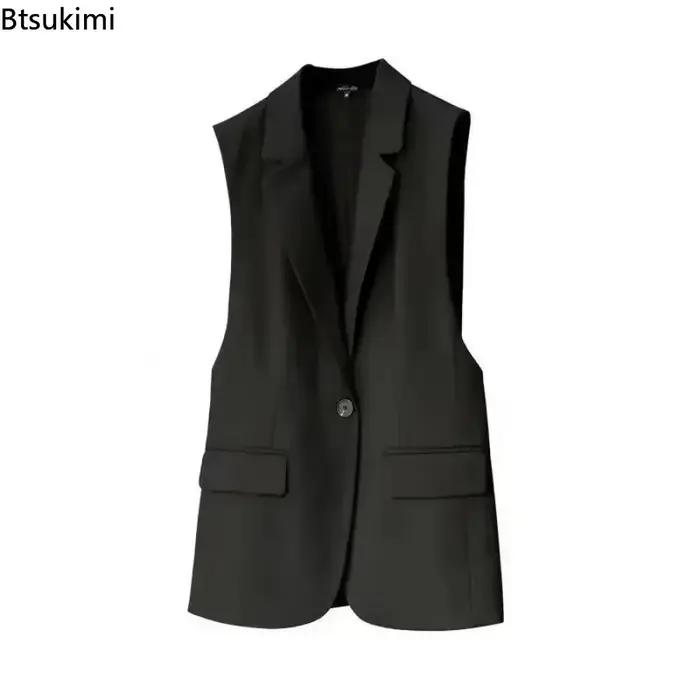 Gilet sans manches élégant pour femmes, taille M à 3XL, couleur khaki noir beige, style coréen, pour bureau et événements, saison printemps automne hiver, confortable et durable
