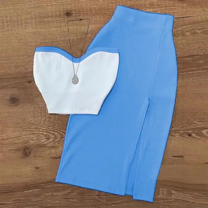 Ensemble deux pièces tricoté transfrontalier