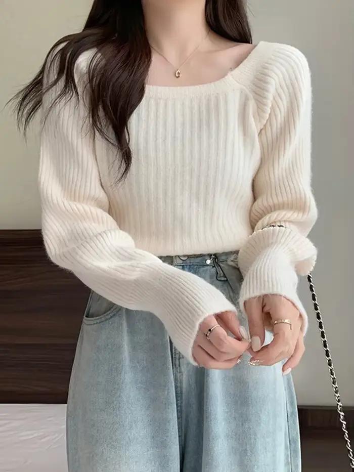 Pull à manches lanternes pour femme