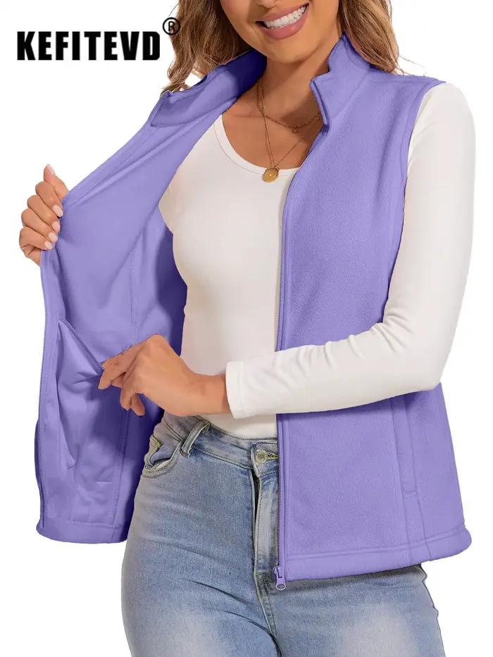KEFITEVD Gilet doublé polaire pour femme