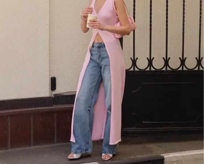 Blazer à col en V et devant ouvert pour femme