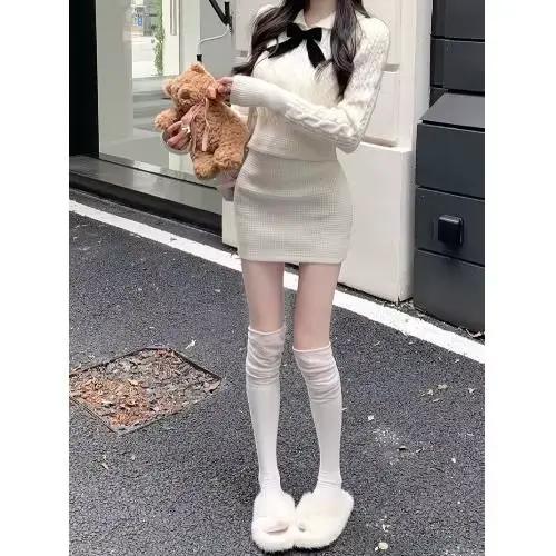 Ensemble deux pièces tricoté pour filles