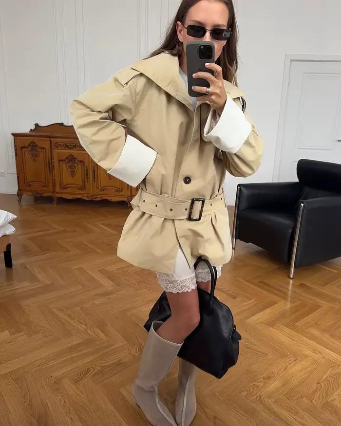 Trench-Coat Chic à col montant pour femmes