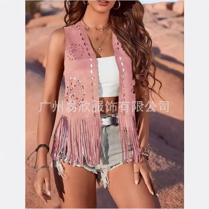Gilet Western à franges pour femme