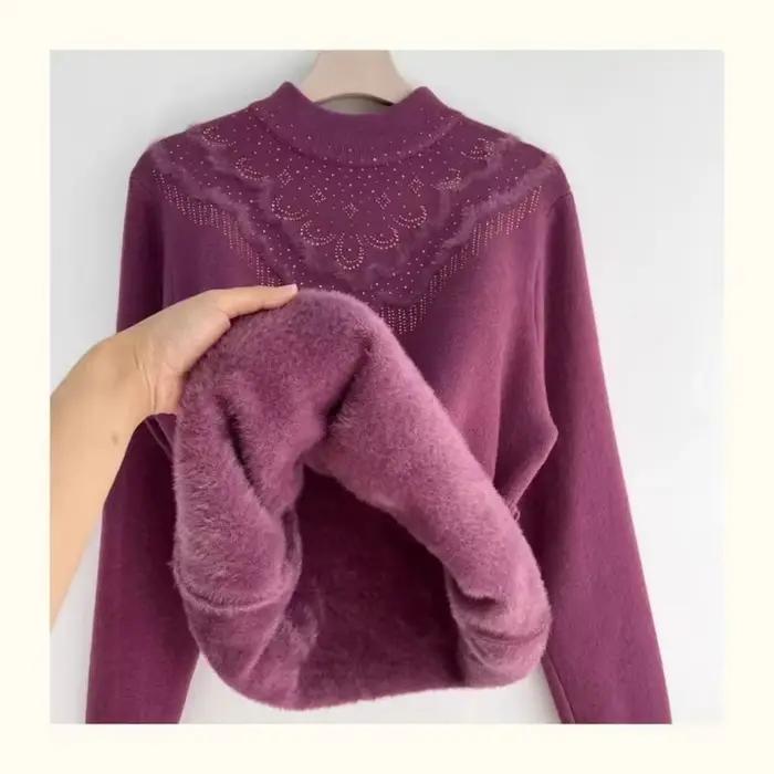 Pull épais en velours pour femmes