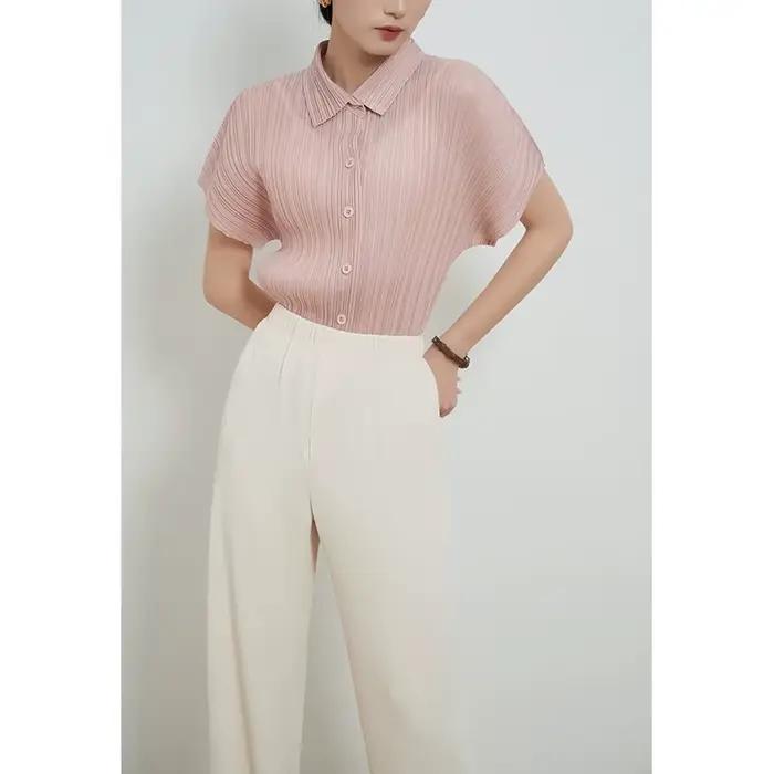 Miyake – Cardigan plissé à simple boutonnage