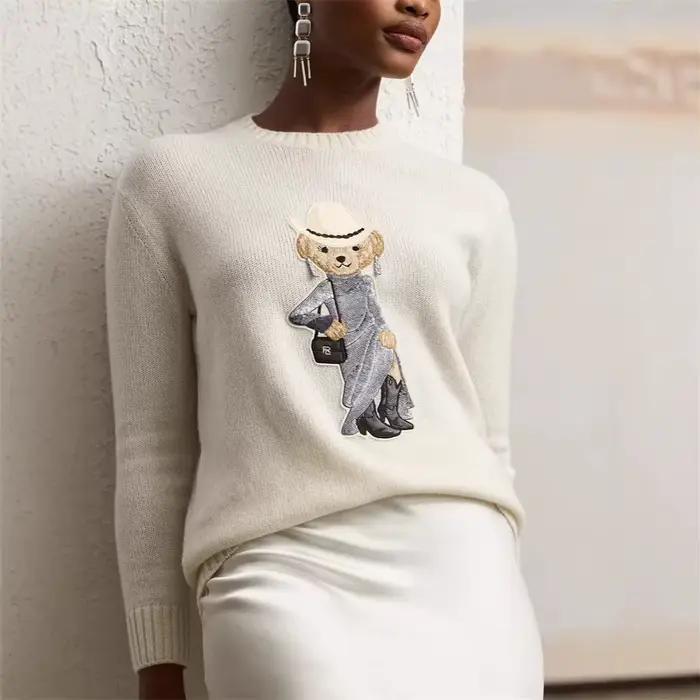 Pull en tricot Lazy Bear pour femme