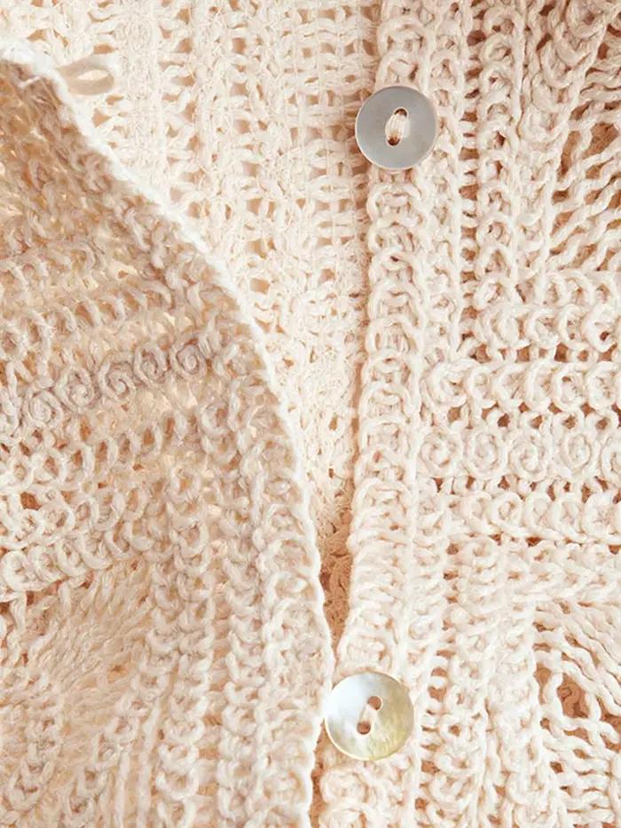Ensemble 2 pièces en tricot ajouré pour femme