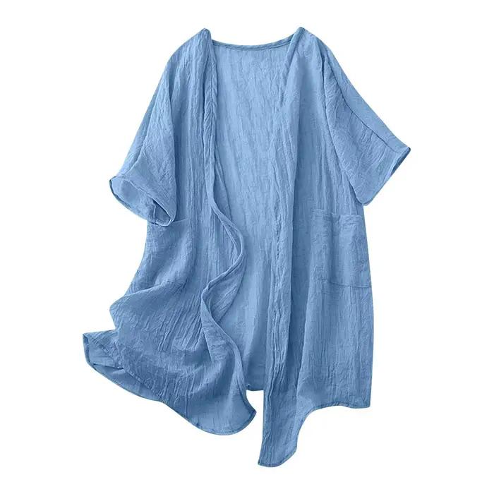 Cardigan en coton et lin pour femmes
