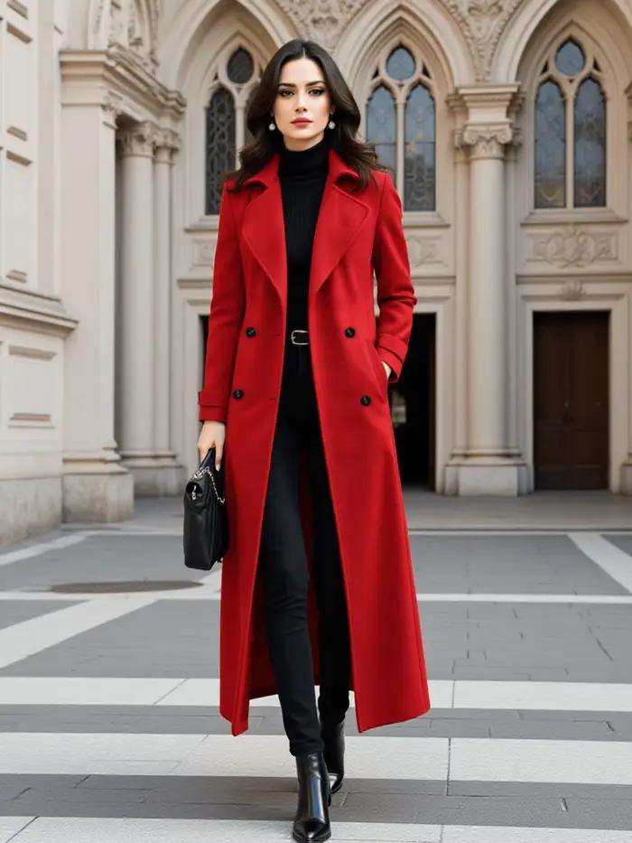 Pardessus chaud en laine pour femme