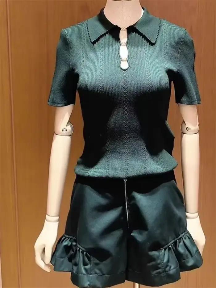 Pull torsadé vert noirâtre pour femmes