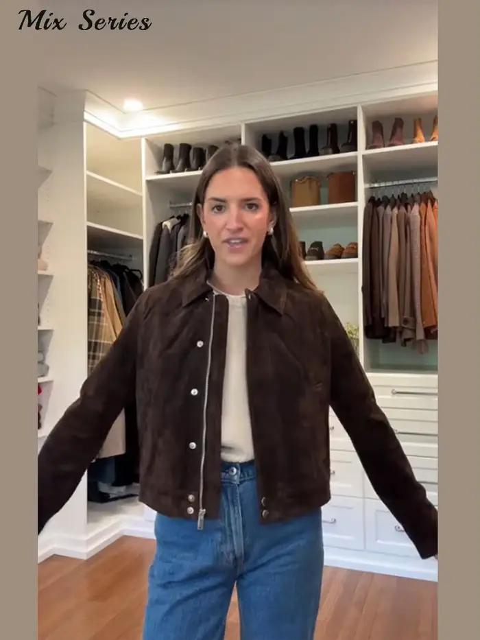 Veste décontractée à fermeture éclair pour femme