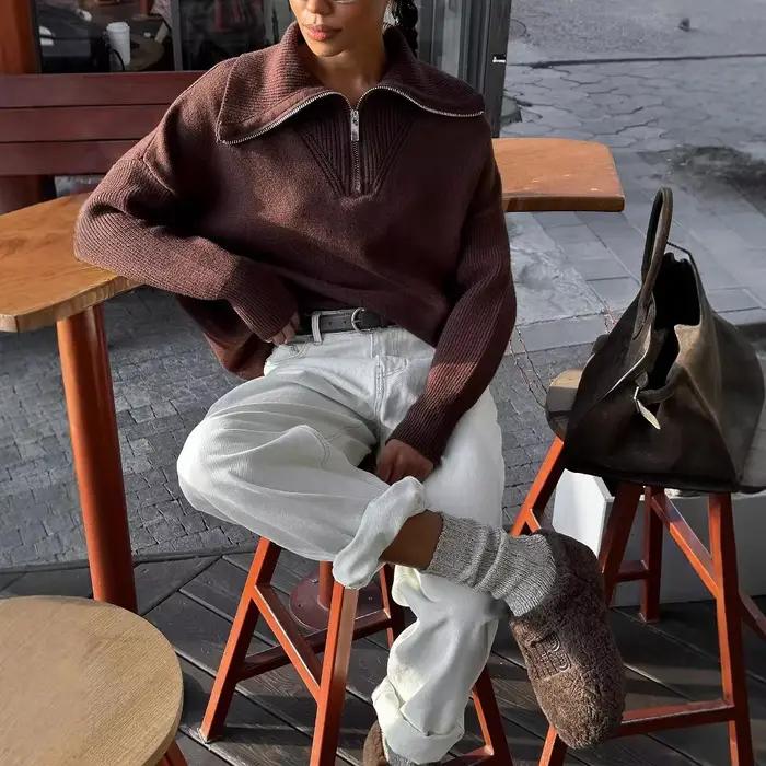 Pull en tricot polyvalent à manches longues