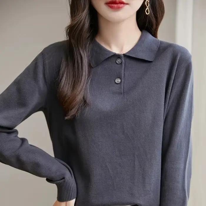 Pull à col en coton pour femmes