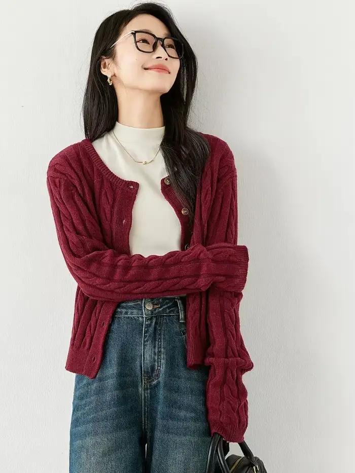Cardigan en tricot décontracté VIMLY pour femme