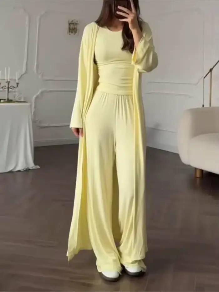Ensemble 3 pièces élégant pour femme : gilet