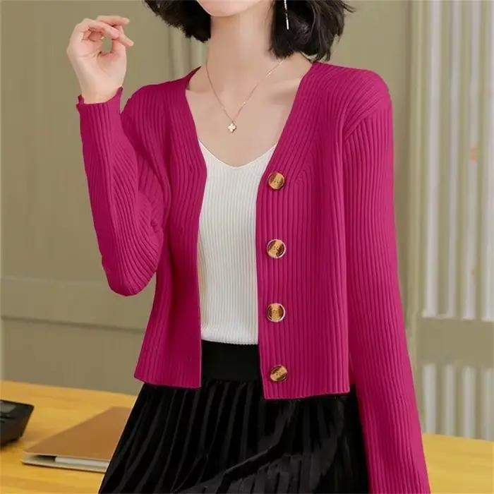Cardigan à col en v pour femmes