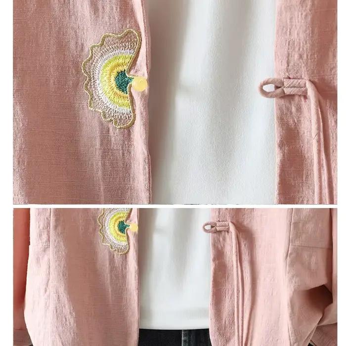 Cardigan en coton brodé pour femme