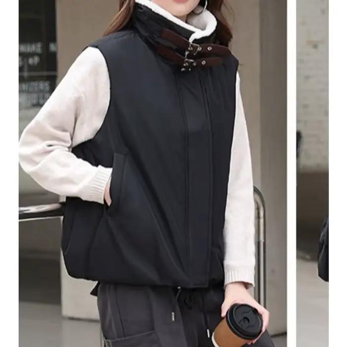 Gilet en polyester épais col en V pour femmes automne hiver style décontracté confortable et élégant pour diverses occasions