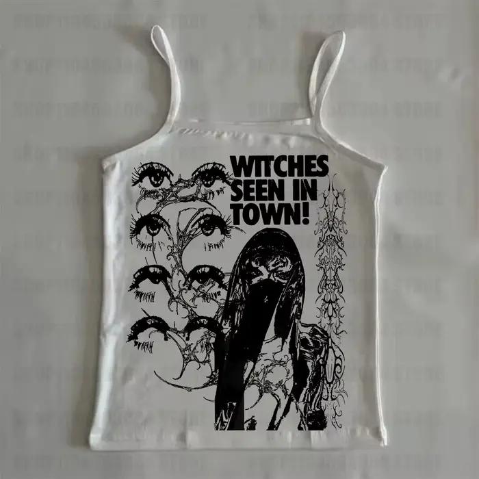 Gilet vintage punk imprimé Kawaii pour femmes