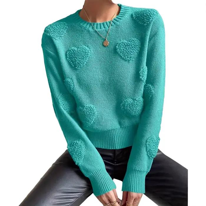Pull vent paresseux floqué avec perles pour femme