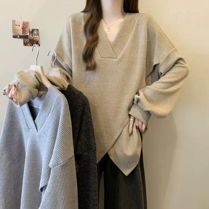 Haut texturé à manches longues pour femmes