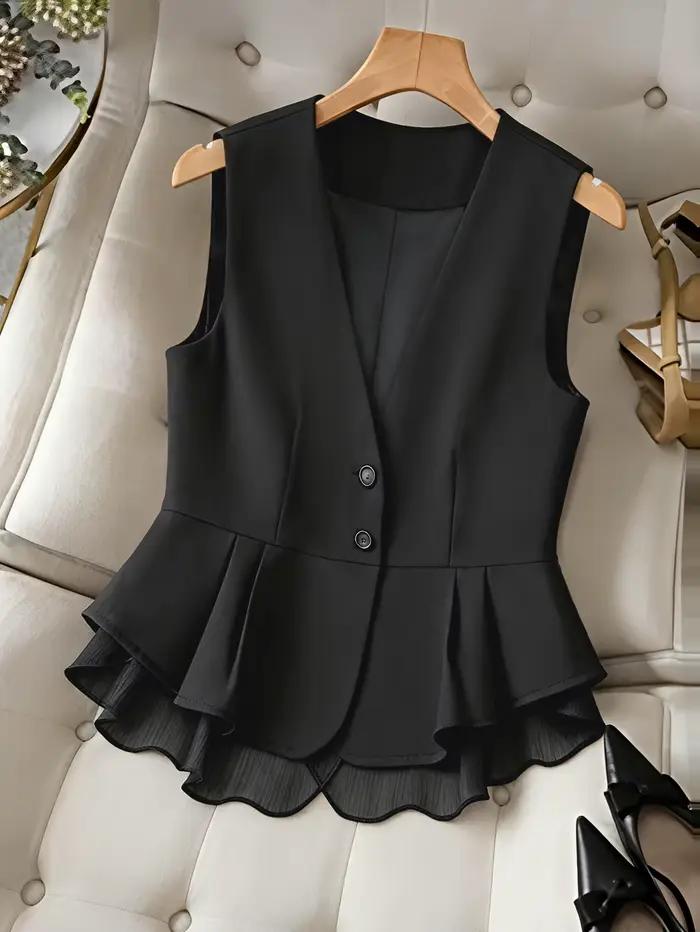 Gilet péplum élégant à col en v pour femmes