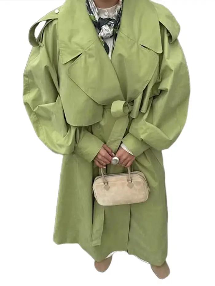 Veste coupe-vent décontractée verte ample pour femme