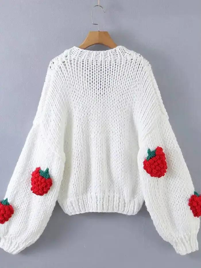 Pull tricoté à col en V pour femme