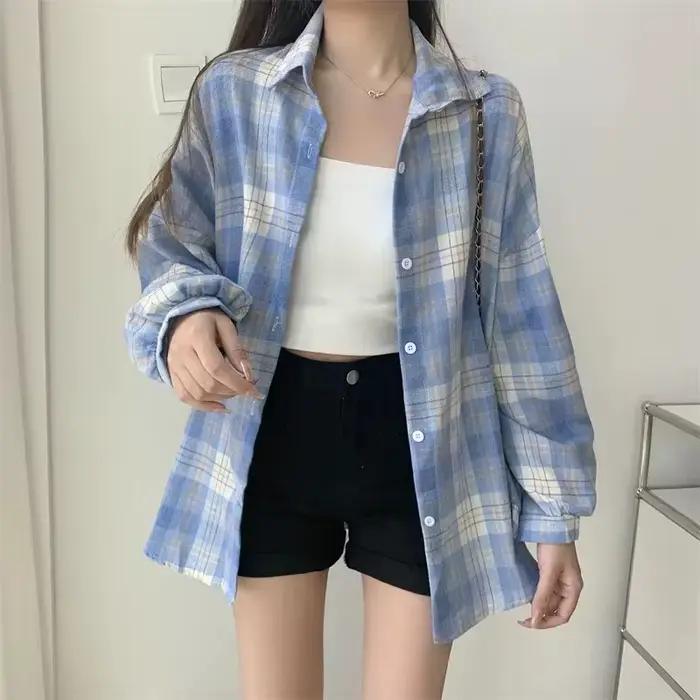 Chemise à carreaux pour femmes