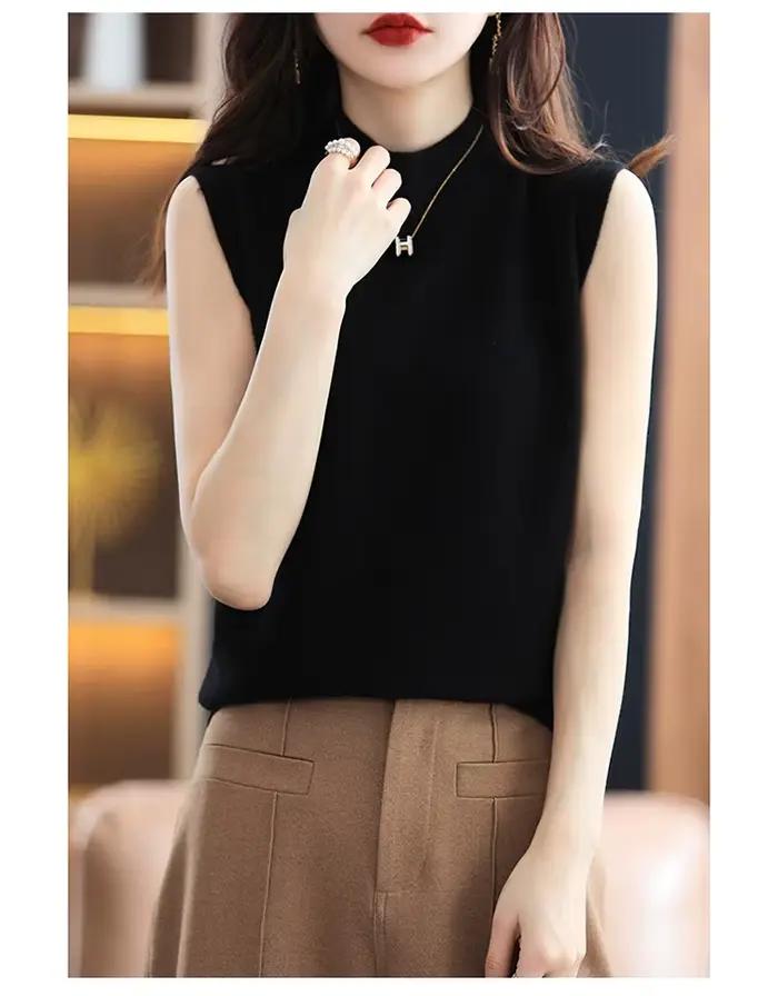 Pull en tricot chaud à col haut pour femme