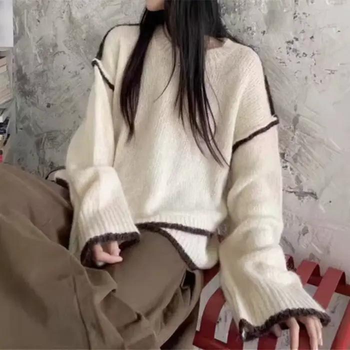 Pull épissé irrégulier pour femme