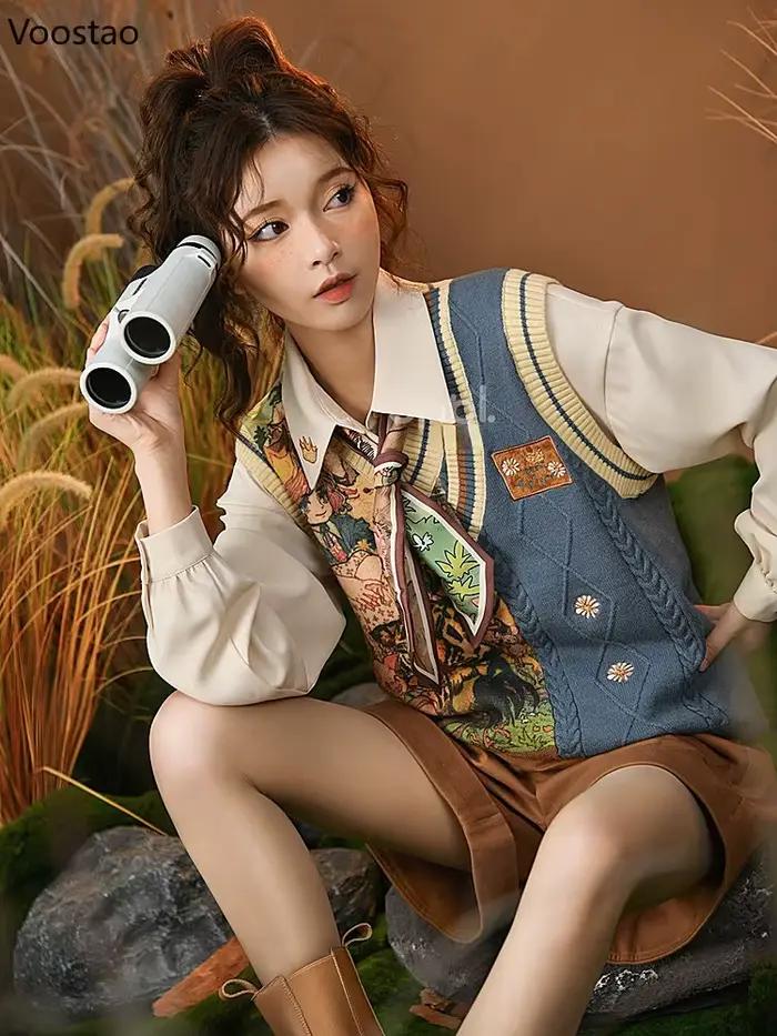 Gilet en Jacquard tricoté pour femmes