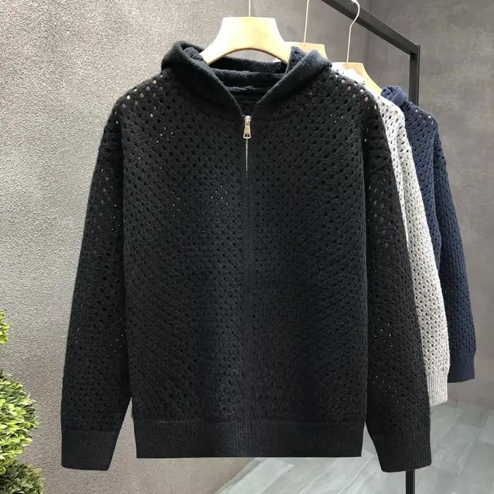 Nouveau pull Cardigan à capuche évidé