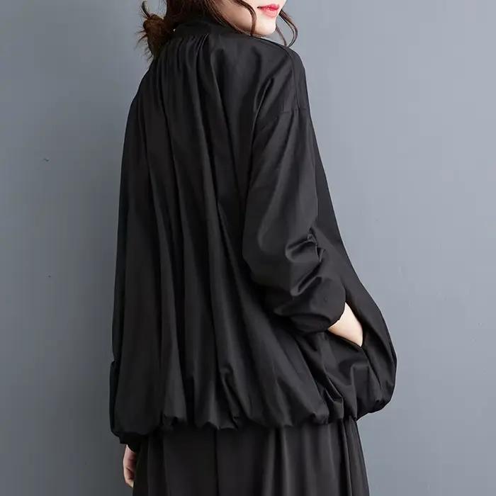 Vestes oversize vintage en coton noir pour femmes