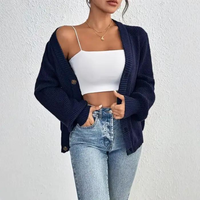 Cardigan à col en v pour femme