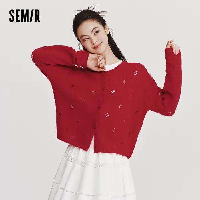 Cardigan rouge pour femme Semir