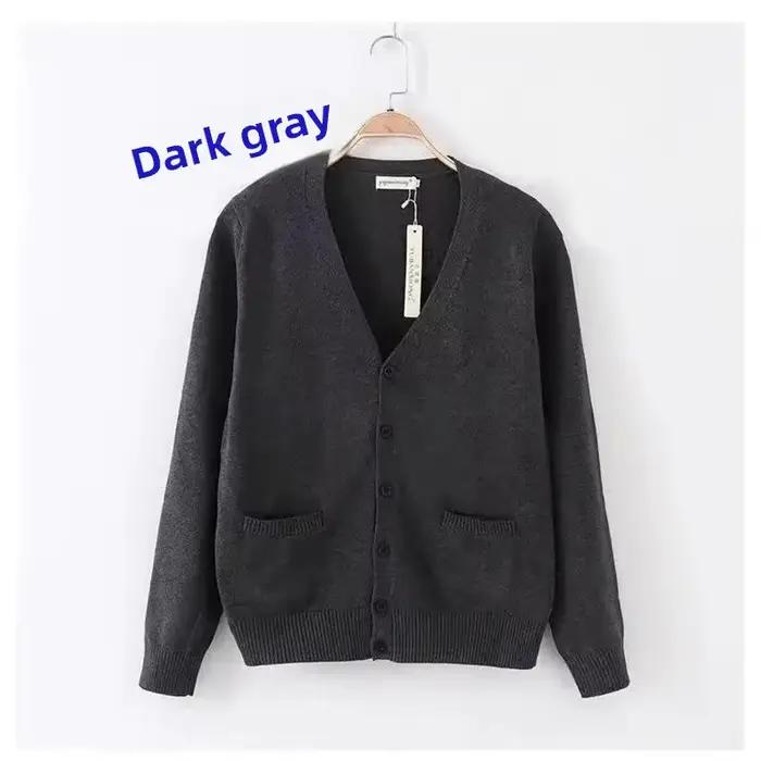 Cardigan tricoté basique à col en v