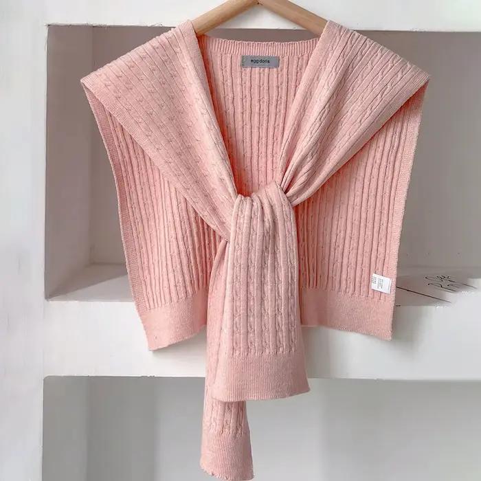 1 pièce : Châle tricoté uni simple pour femme