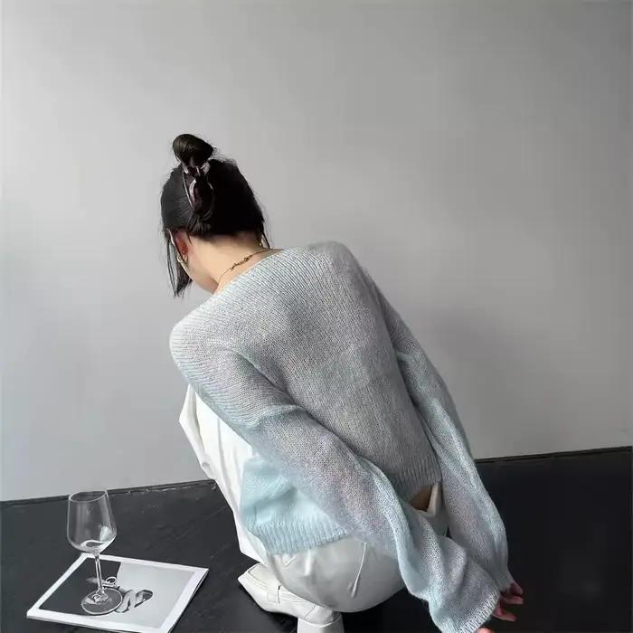 Cardigan en tricot Mohair doux
