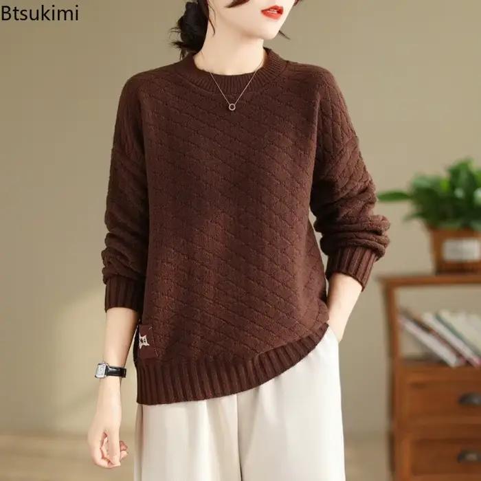 Pull tricoté ample pour femme