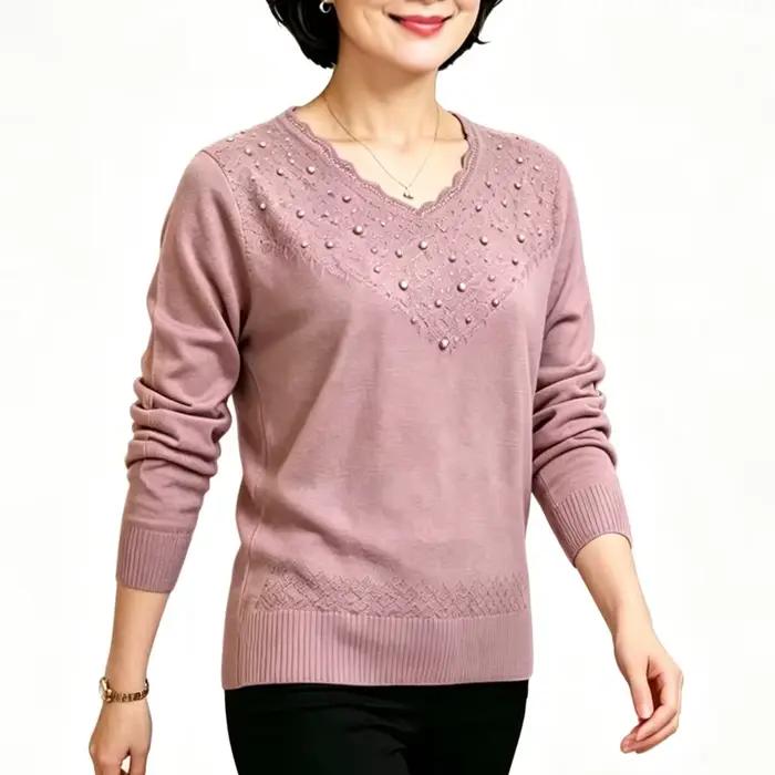 Pull en tricot perlé pour femme