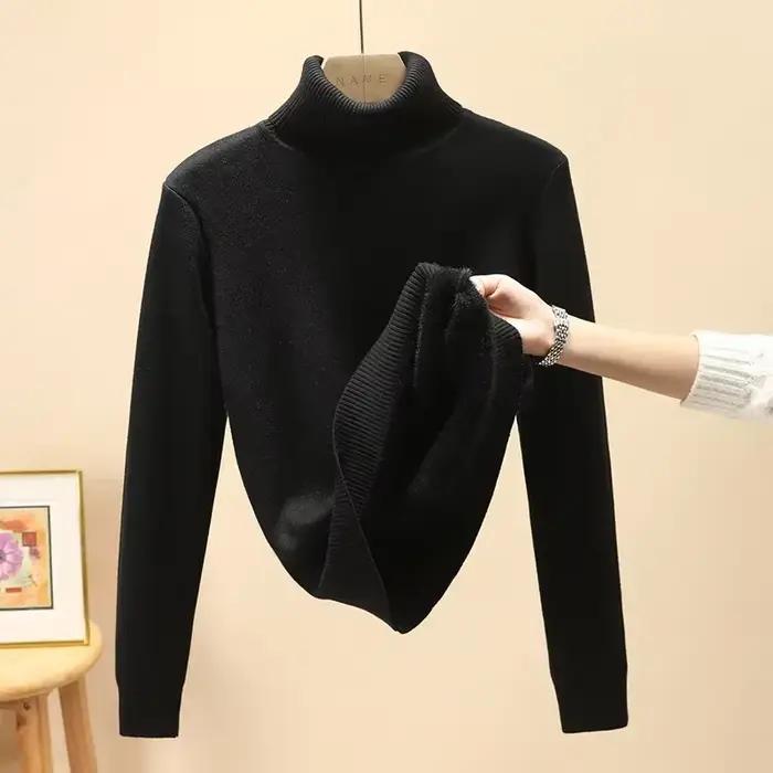 2023 Pull femmes hiver épais en peluche polaire doublé tricot Pull chaud doux tricots Pull mince Sue