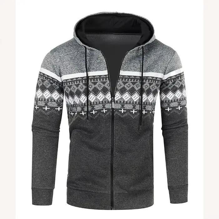 Veste à capuche pour hommes, nouveau Cardigan décontracté, ample, fin, pull en peluche, Style ethniq