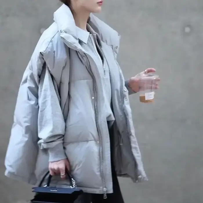 Couleur unie fermeture éclair femmes gilets assez chaud froid Demi-saison dame rembourré coton Gilet
