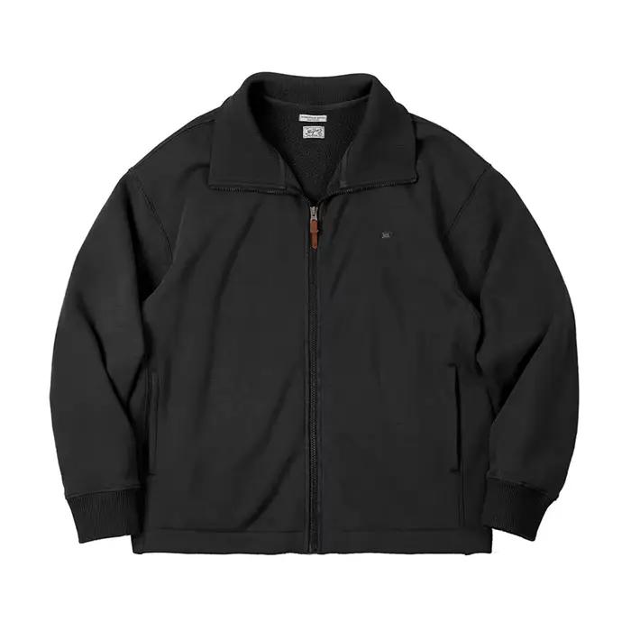 Maden Veste masculine à col haut chaude Doublure polaire épaisse vêtement extérieur Cardigan sportif