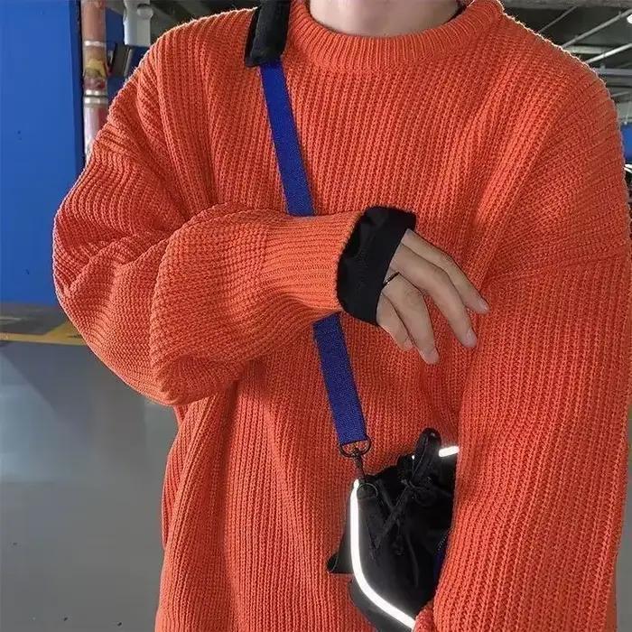 Pull tricoté à col rond pour hommes, pull coréen épais, vêtements d'automne et d'hiver, nouveau, 202