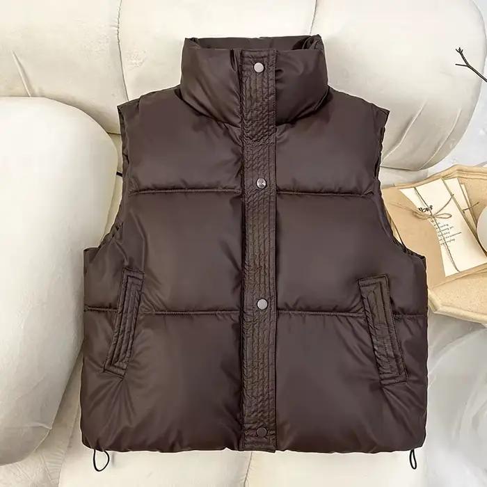 Femmes coton gilet 2025 automne hiver Version coréenne vers le bas coton sans manches gilet veste po